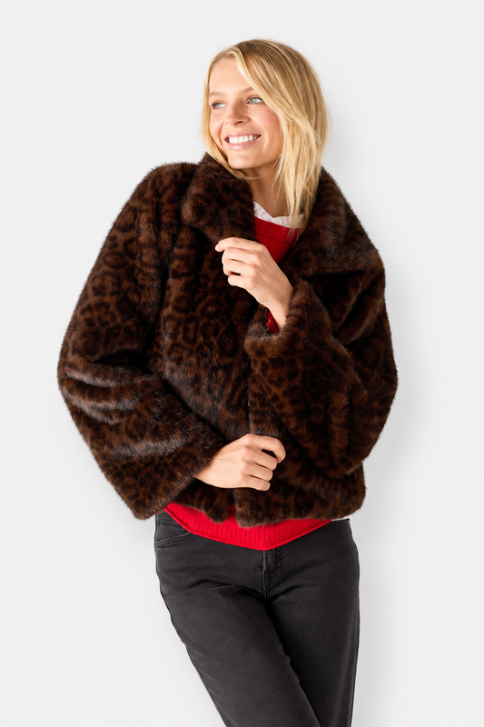 Gigi Faux Fur Reversible Jacket - Leopard