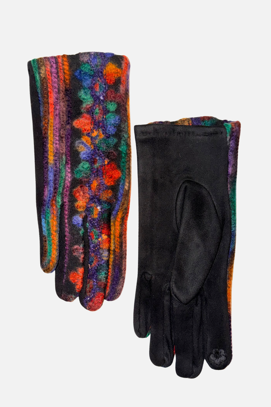 Artful Yarn Dye Gloves - Black & Multicolor