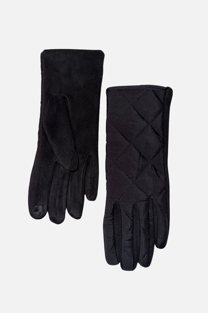 Diamond Quilted Gloves - Black