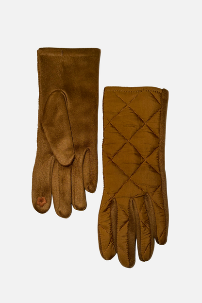 Diamond Quilted Gloves - Saddle