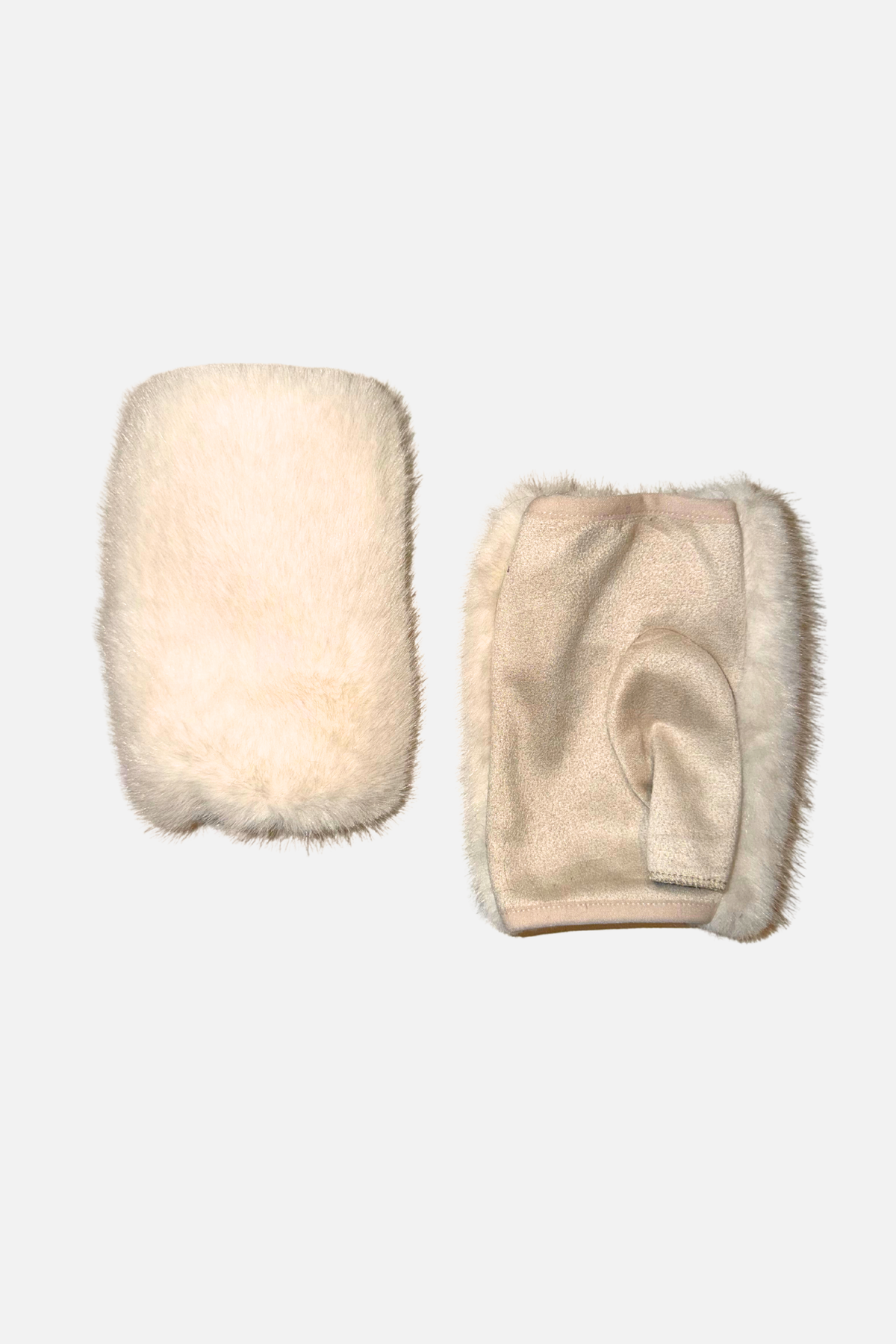 Fingerless Faux Fur Gloves - Winter White