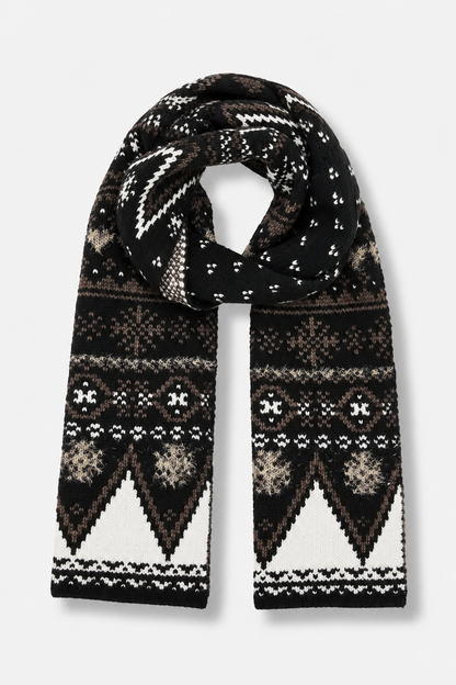 Holiday Shimmer Knit Scarf - Caviar