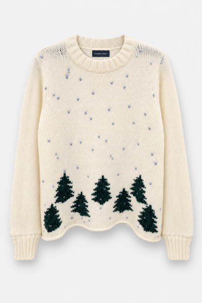 In The Trees Crew Sweater - Pure Snow