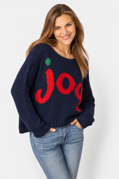 Joy Oversized Crew Sweater - Night Navy