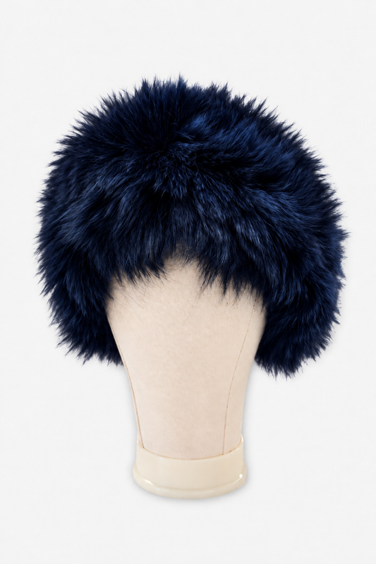Knitted Fox Headband - Navy