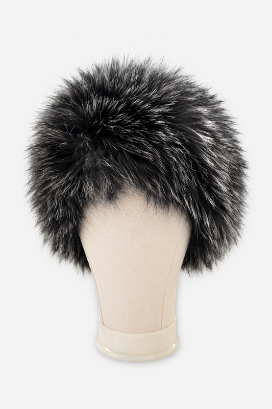 Knitted Fox Headband - Silver