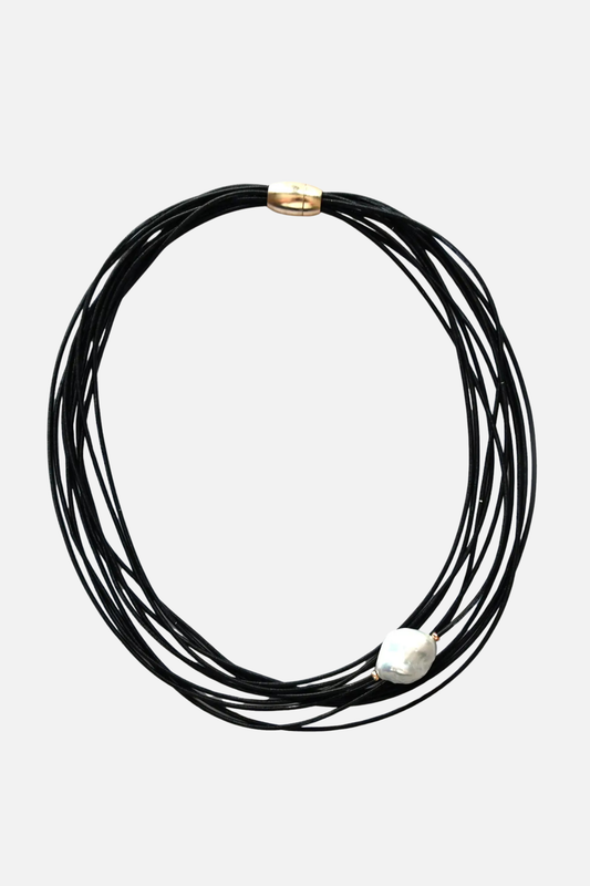 Baroque Pearl Strand Necklace - Black