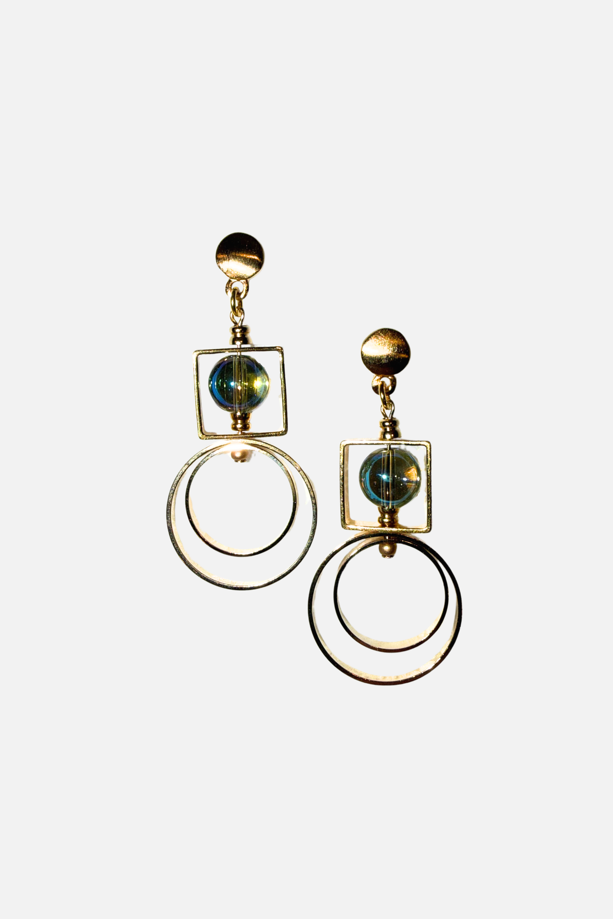 No End Insight Earring - Green & Gold