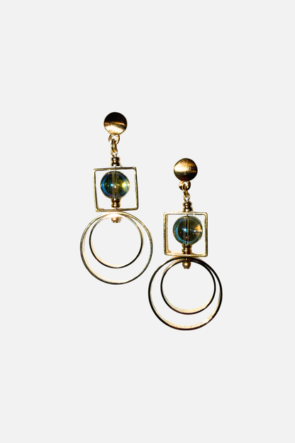No End Insight Earring - Green & Gold