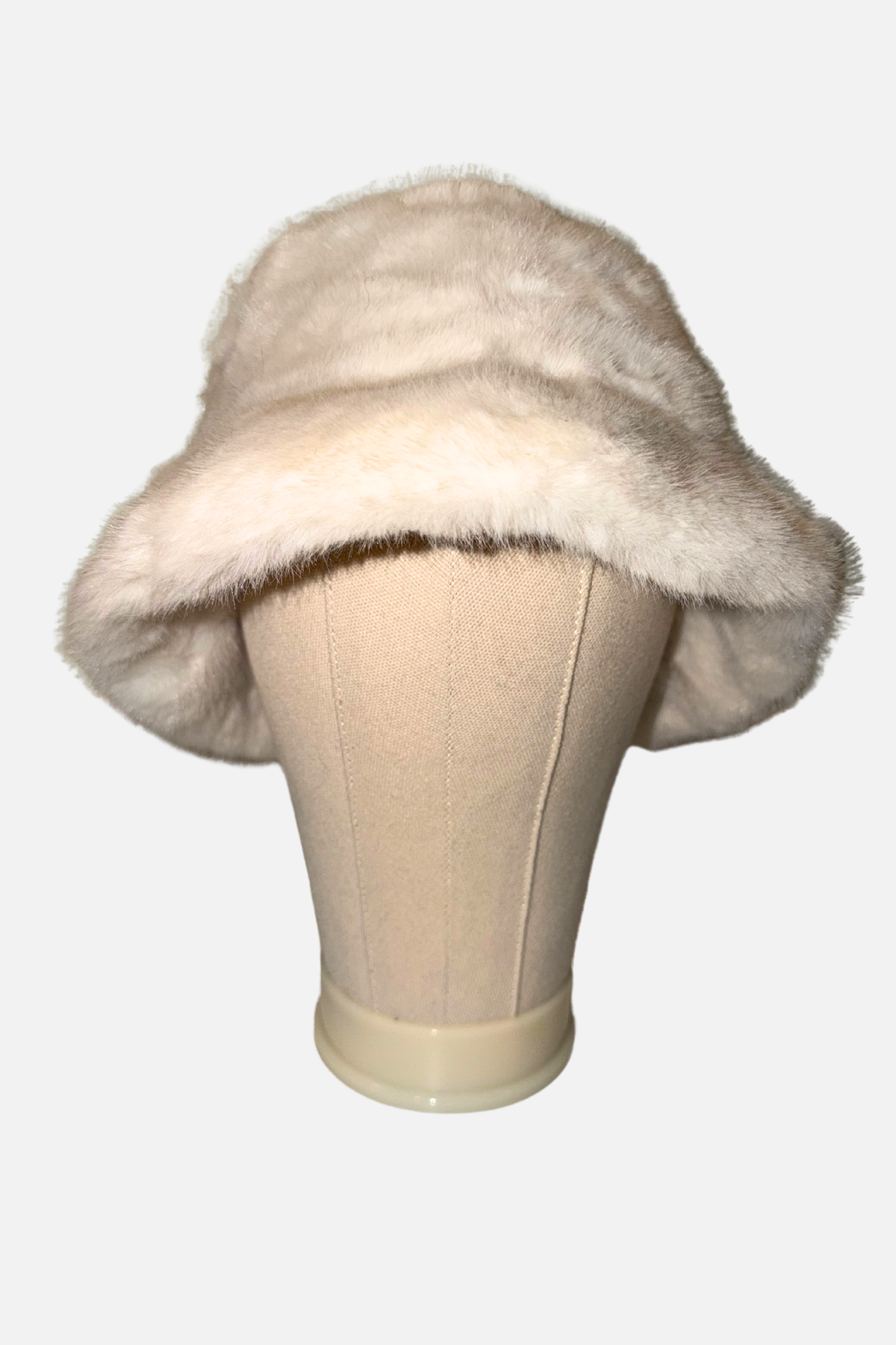 Plush Faux Fur Bucket Hat - Winter White