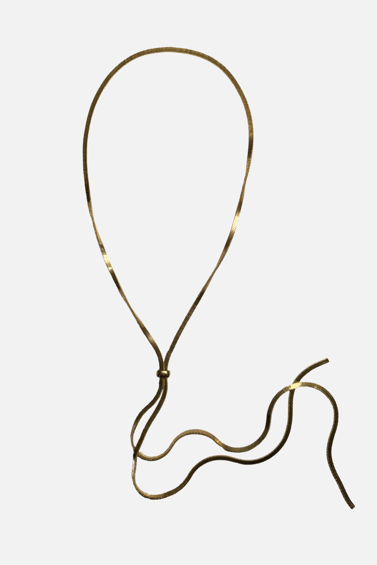 Herringbone Lariat Neckalce - Gold