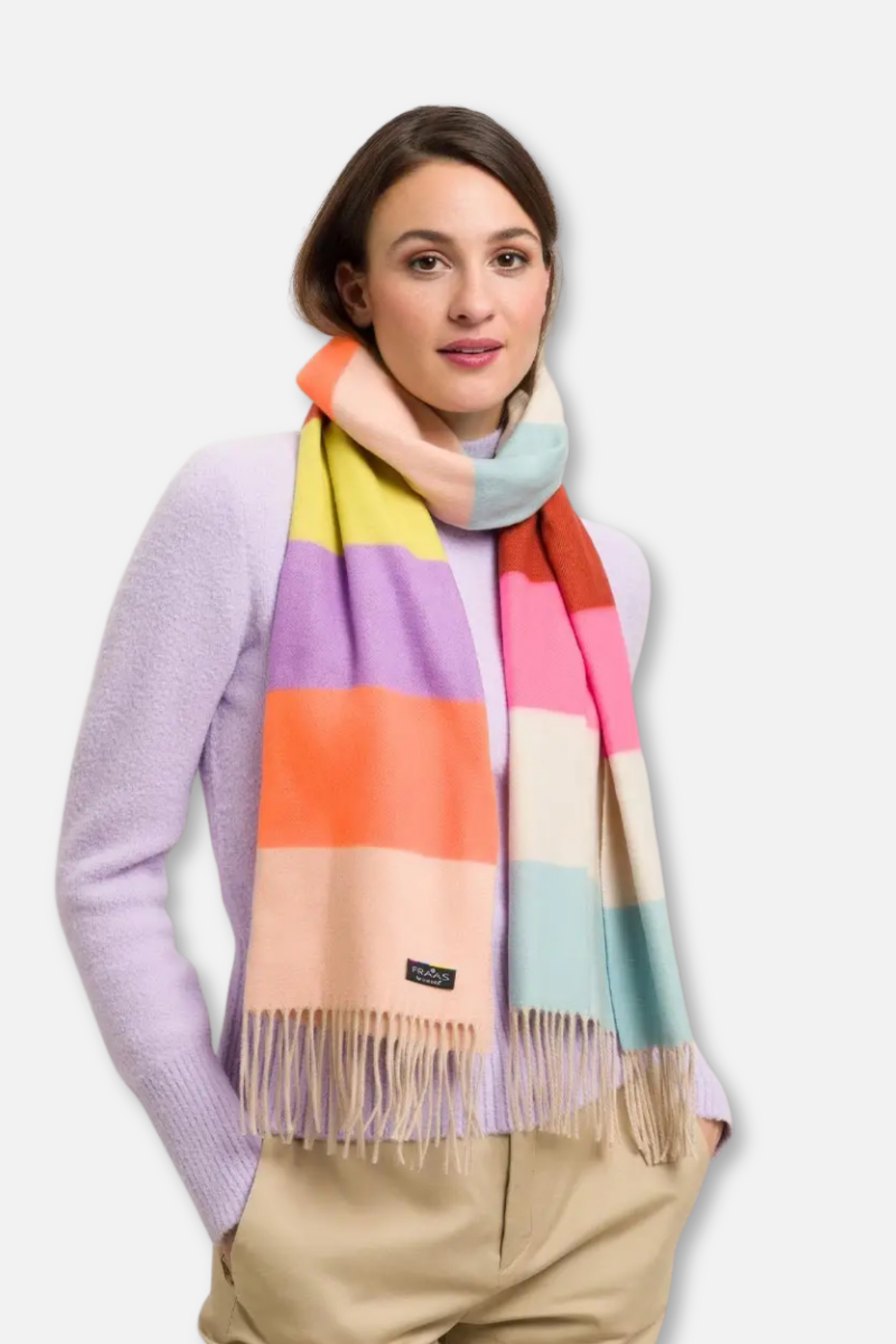 Multi Stripes Cashmink Scarf - Pink