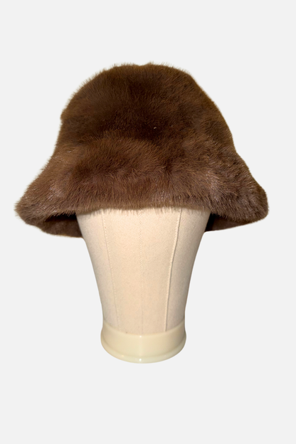 Plush Faux Fur Bucket Hat - Brown