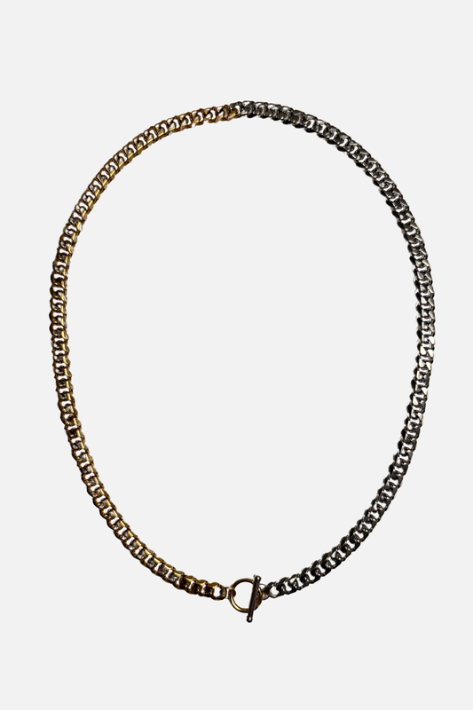 Split Decision Necklace - Silver & Gold