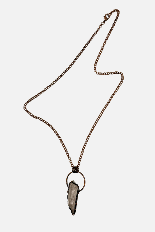 Vintage White Crystal Pendant Charm Necklace