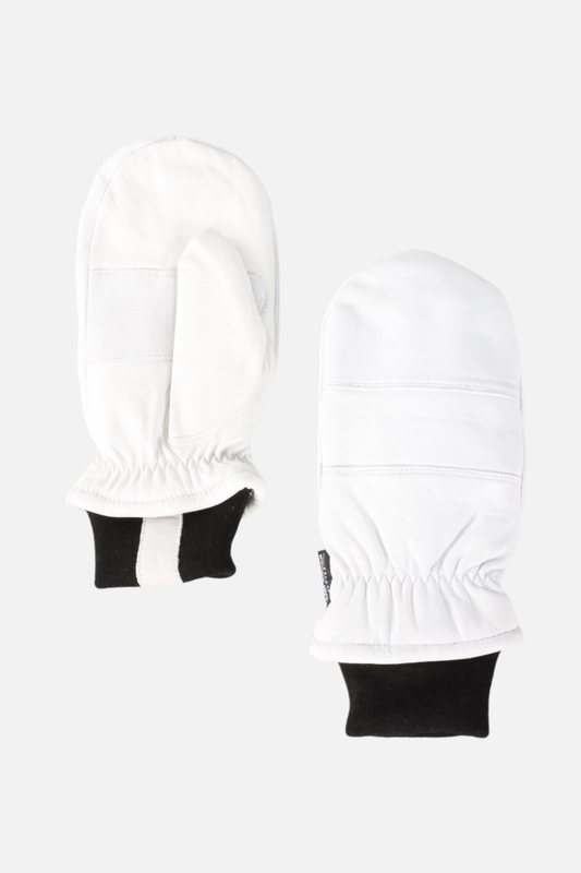 Leather Mitten - White