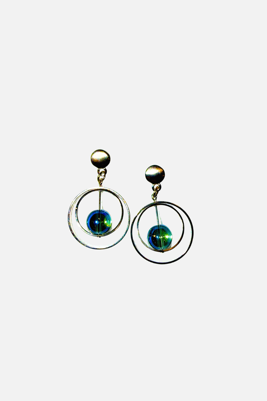 Lunar Landing Earring - Blue & Silver