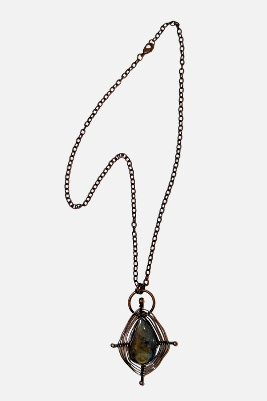Vintage Anemousite Spider Web Necklace