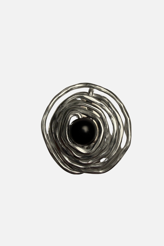 Tagua Jam Brooch - Black