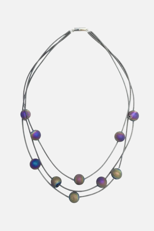 Three Strand Necklace - Slate