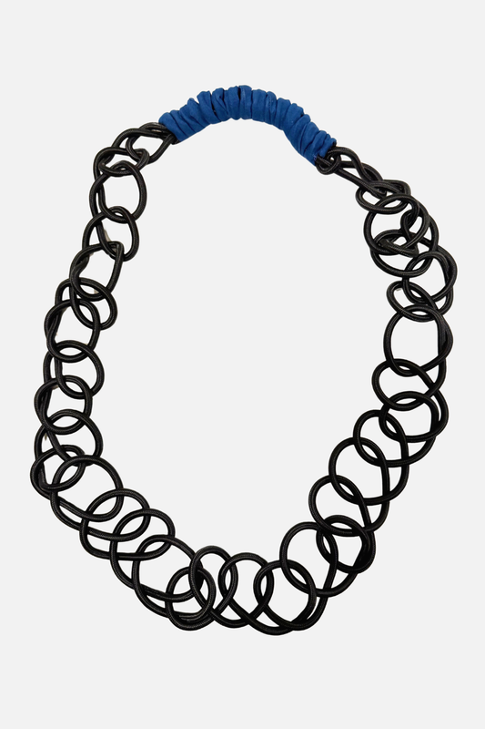 Chained Up Necklace - Black & Blue