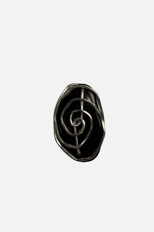 Ritchie Magnetic Brooch - Black & Silver