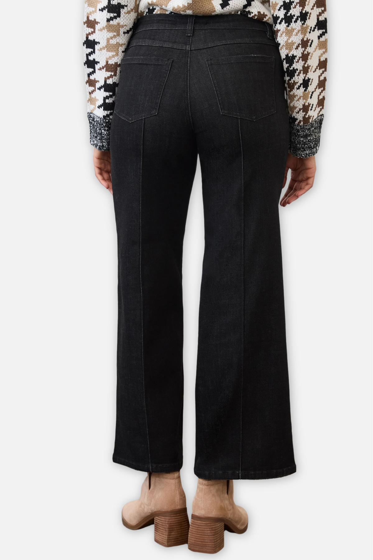 Olivia Pintuck Wide Leg Jean - Deep Black