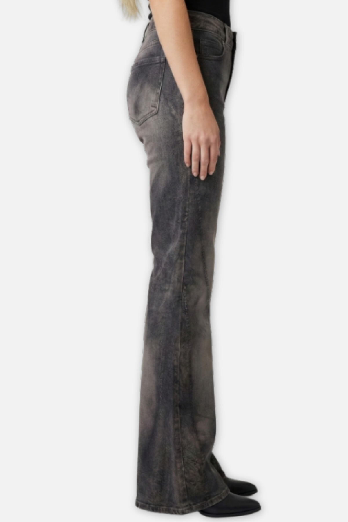 Cheetah Mini Bootcut Jean - Smoky Black