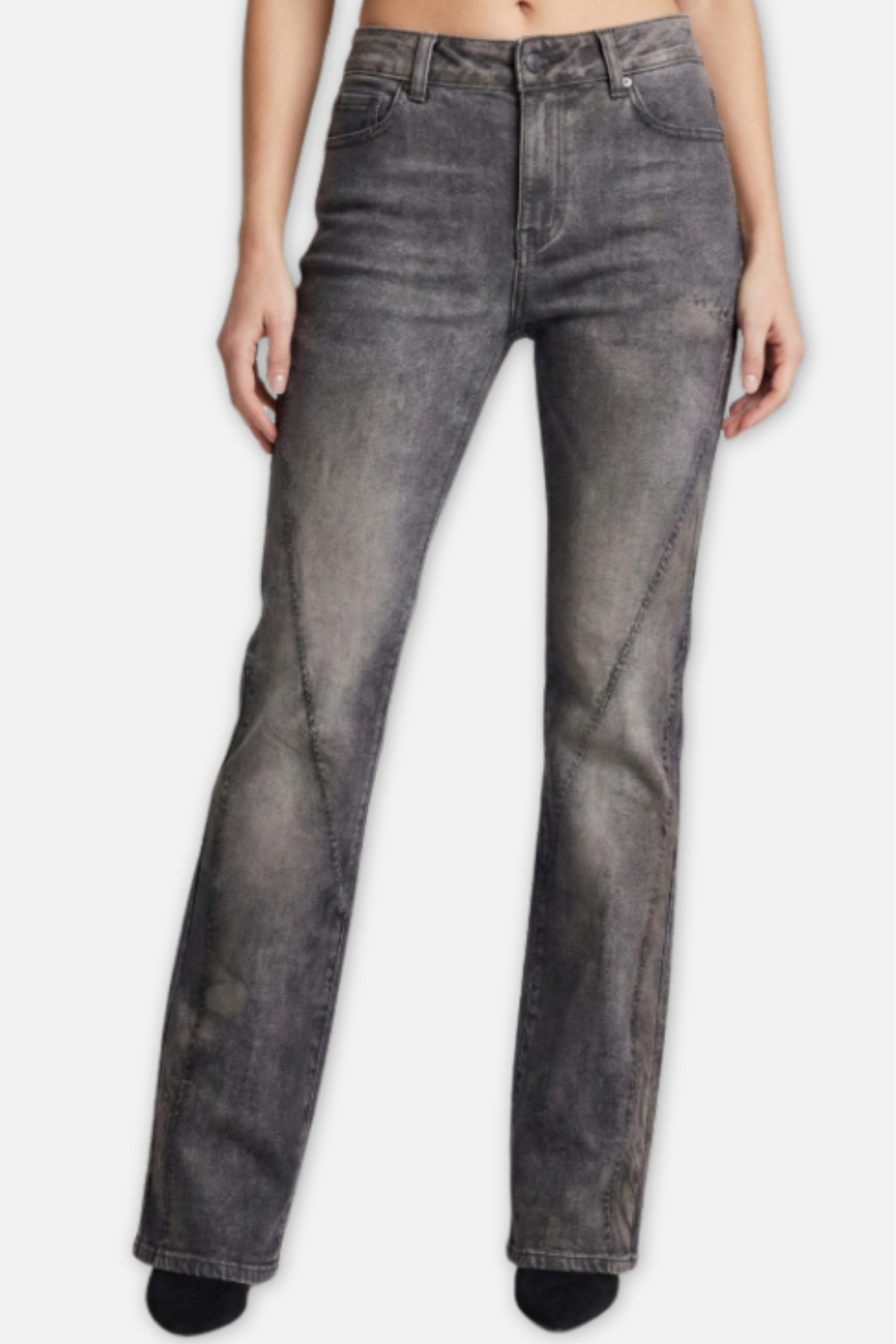 Cheetah Mini Bootcut Jean - Smoky Black