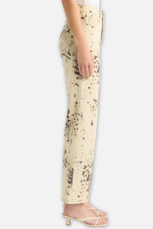 Dalmatian Pattern Mini Bootcut Jean - Speckled Bone