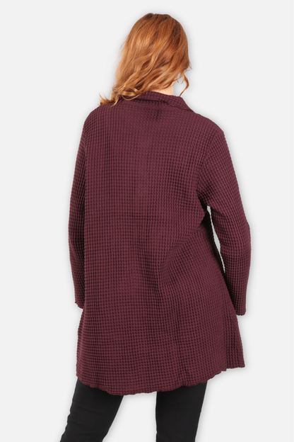 Waffle Long Jacket - Purple