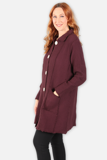 Waffle Long Jacket - Purple