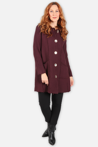 Waffle Long Jacket - Purple