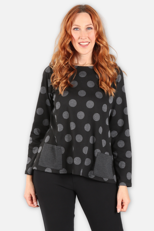 Be Spotted 2 Pocket Tee - Charcoal & Black