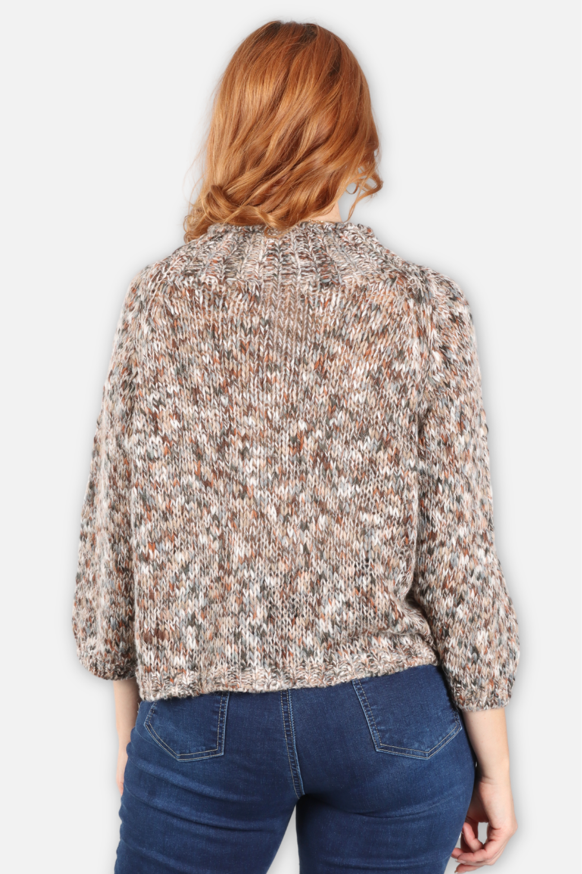 Tweed Roll Neck Sweater - Diamond