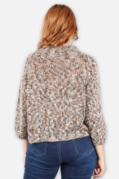 Tweed Roll Neck Sweater - Diamond
