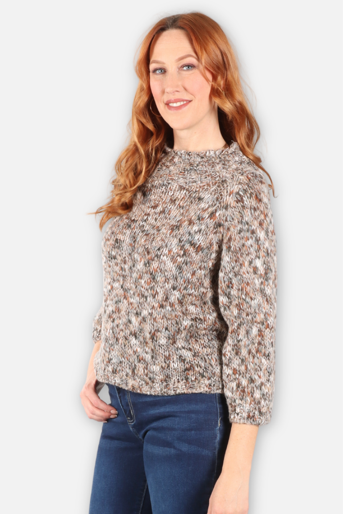 Tweed Roll Neck Sweater - Diamond
