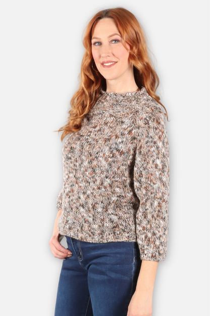 Tweed Roll Neck Sweater - Diamond