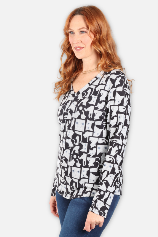 Cat Print Top - Cats