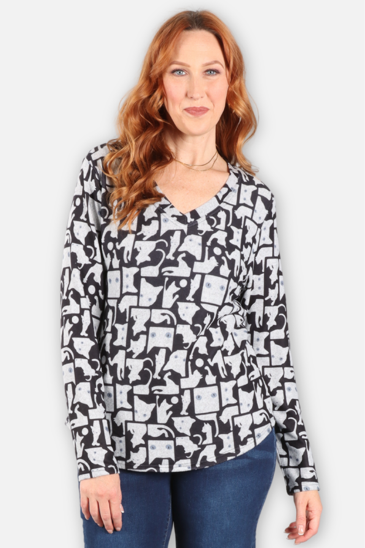 Cat Print Top - Cats