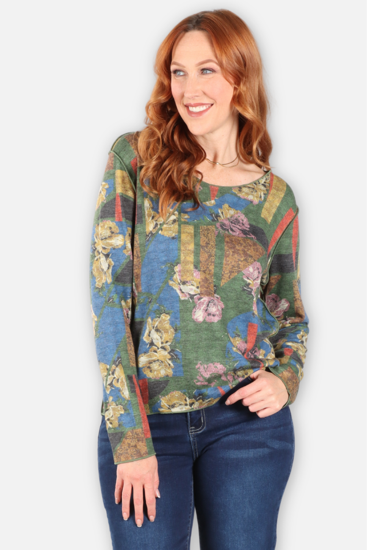 Reversible Floral Collage Top - Multi