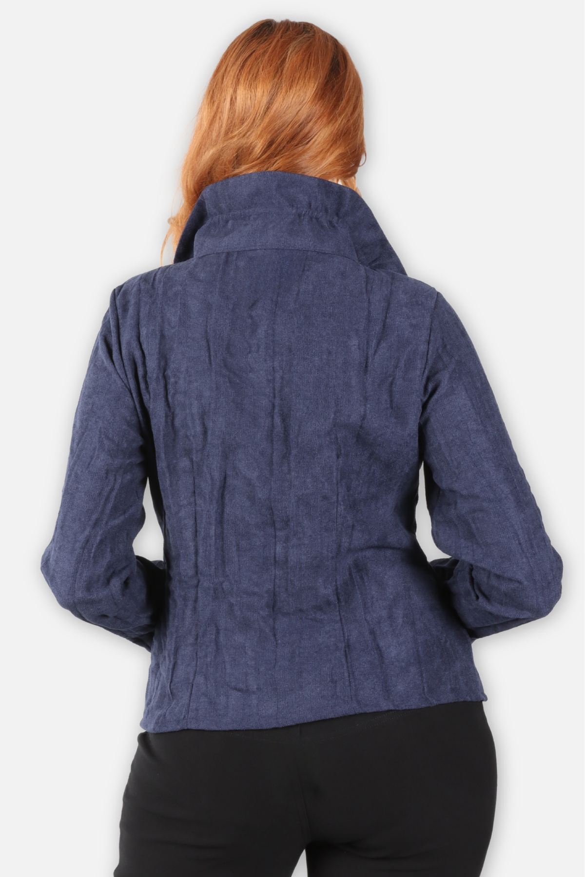 Textured Shirt Jacket - Navy