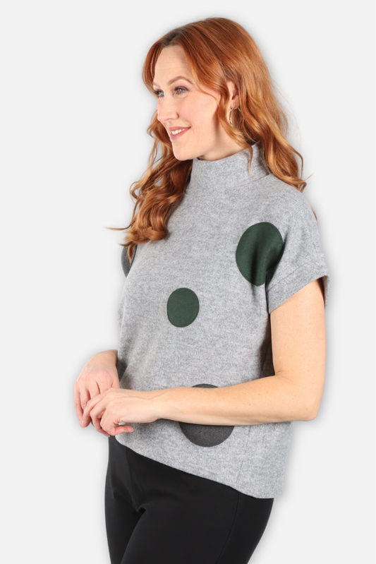 Polka Dot Topper - Grey & Olive
