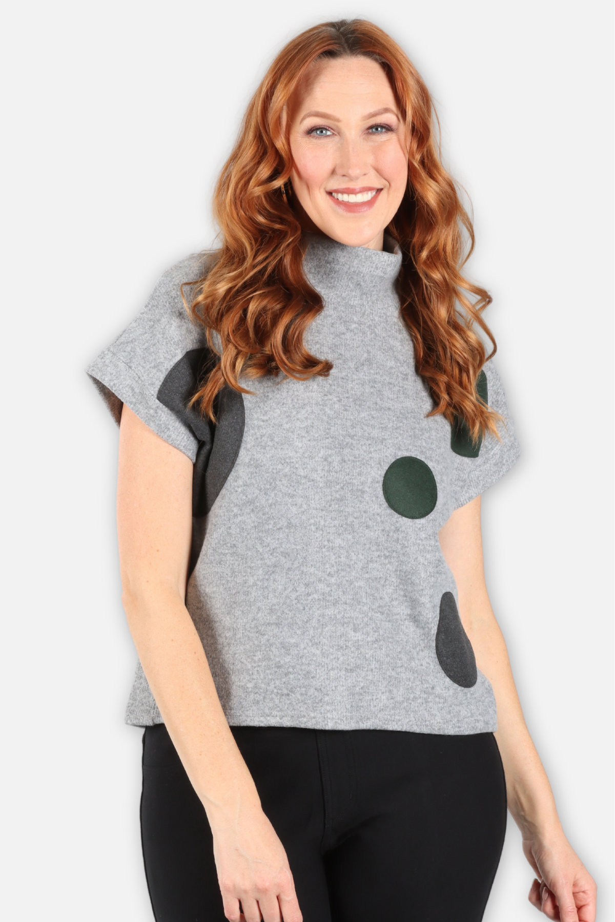 Polka Dot Topper - Grey & Olive