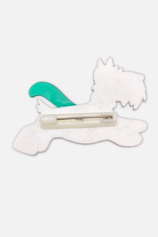 Highland Terrier Brooch - Red & Green