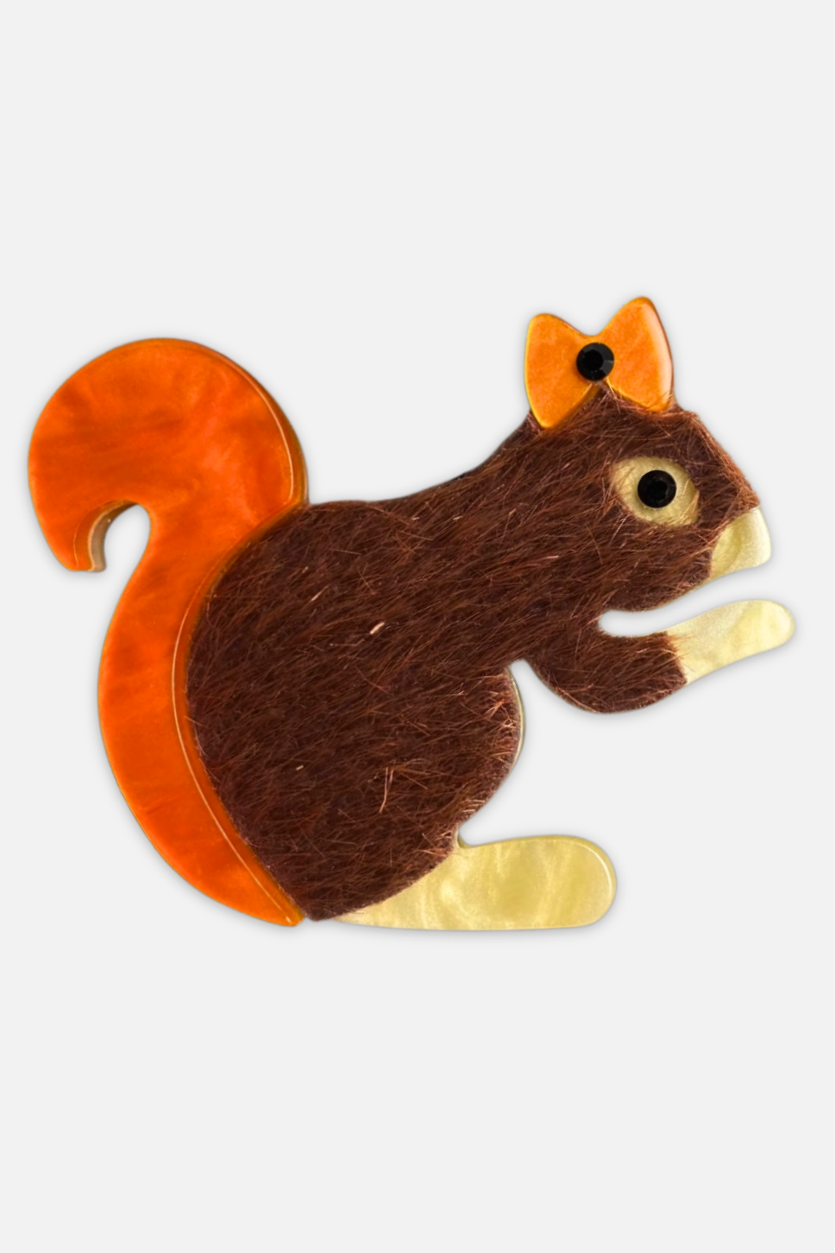 Squirrel Brooch - Brown & Orange
