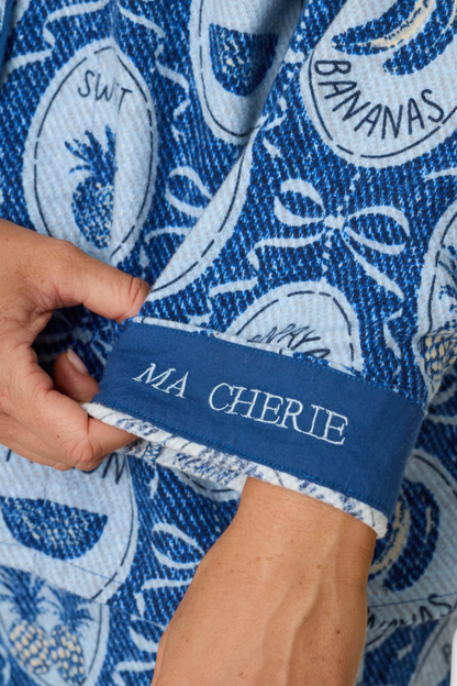 Classic Flannel Pajama Set with Headband - Ma Cherie Navy