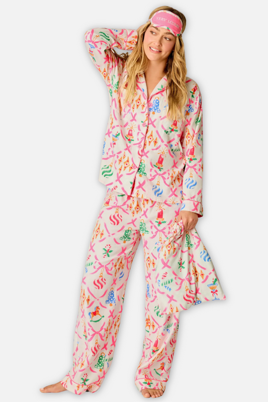 Deck the Halls 4 Piece Pajama Set - Very Merry Multi