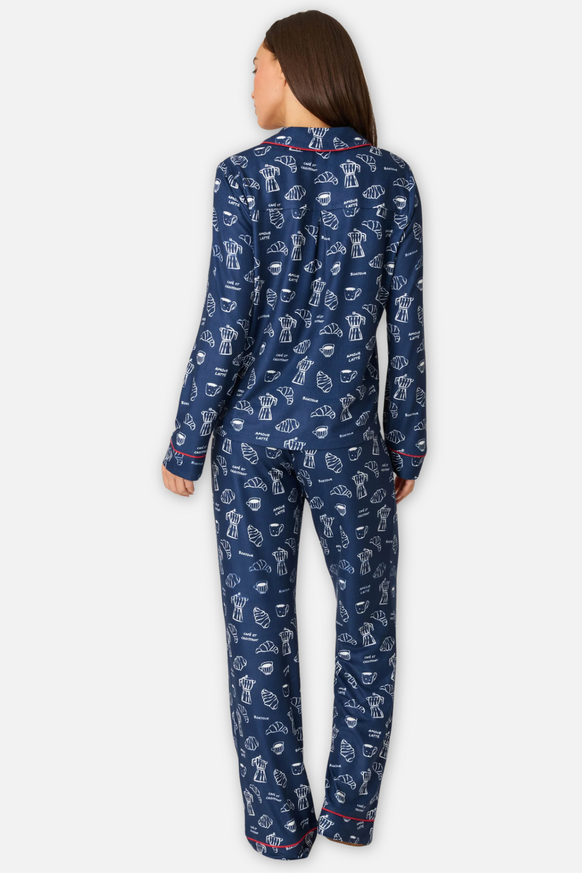 Bonjour French Breakfast Pajama Set - Deep Navy