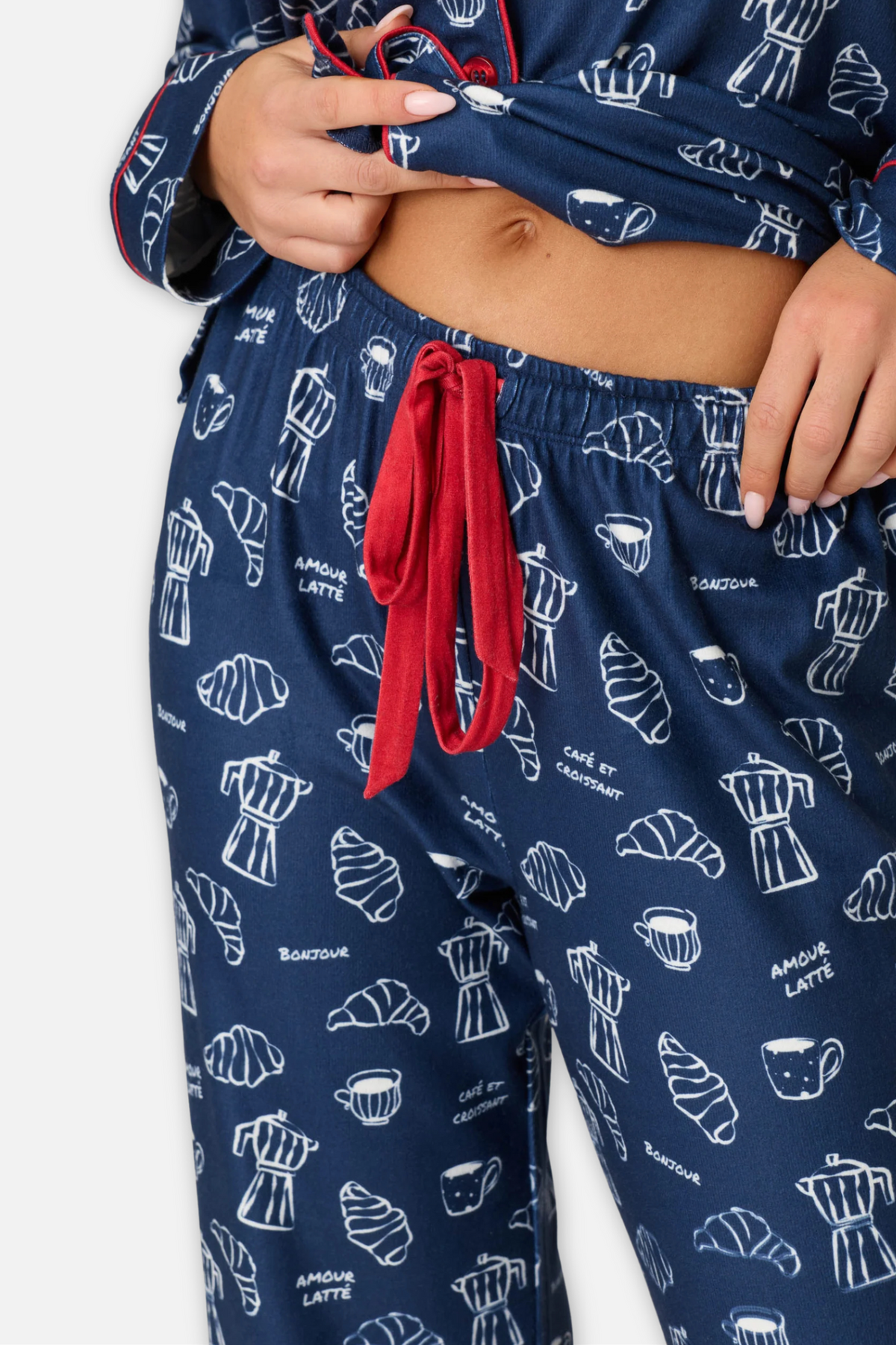 Bonjour French Breakfast Pajama Set - Deep Navy